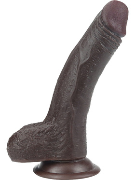 LoveToy: Sliding-Skin Dildo, 17.5 cm, mørk