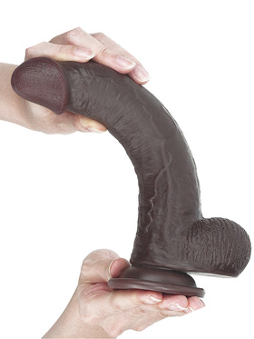 LoveToy: Sliding-Skin Dildo, 23 cm, mørk