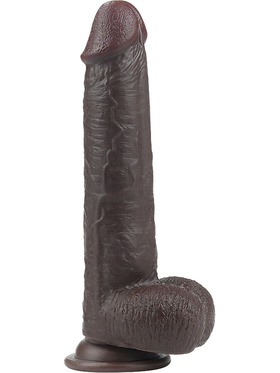 LoveToy: Sliding-Skin Dildo, 23 cm, mørk