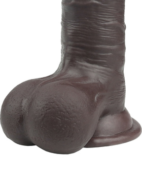 LoveToy: Sliding-Skin Dildo, 19.5 cm, mørk