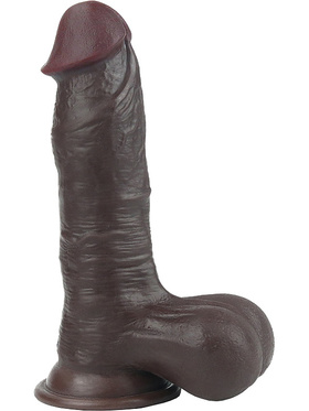 LoveToy: Sliding-Skin Dildo, 19.5 cm, mørk