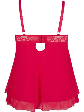 Cottelli Curves: Babydoll med blonder, rød