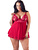 Cottelli Curves: Babydoll med blonder, rød