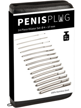 PenisPlug: 14-Piece Dilator Set, 4 - 17 mm