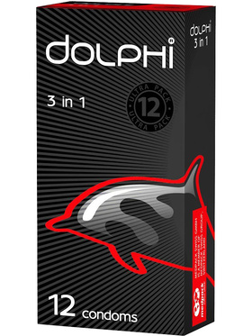 Dolphi 3 in 1: Kondomer, 12 stk