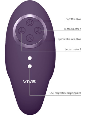 Vive: Aika, Double-Action Vibrating Love Egg, lilla