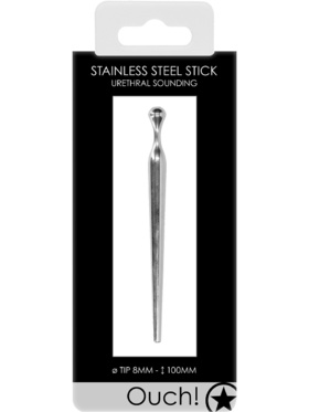 Ouch!: Urethral Sounding, Stainless Steel Stick, 8 mm