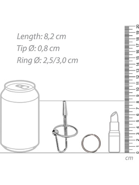 Ouch!: Urethral Sounding, Steel Plug with Ring, 8 mm