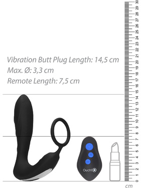 Ouch! Electro: E-Stim & Vibration Butt Plug with Ring