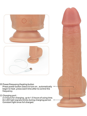 LoveToy: Anthony, Silicone Rotating Cock with Vibration, 22 cm