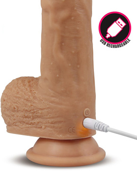 LoveToy: Liam, Silicone Rotating Cock with Vibration, 22 cm