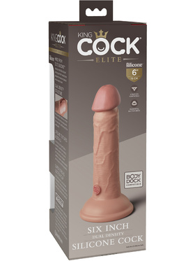 King Cock Elite: Dual Density Silicone Cock, 18 cm, lys