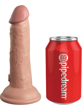 King Cock Elite: Dual Density Silicone Cock, 18 cm, lys