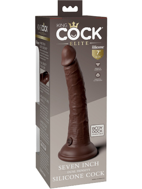 King Cock Elite: Dual Density Silicone Cock, 21 cm, mørk