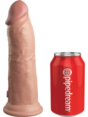 King Cock Elite: Dual Density Silicone Cock, 22 cm, lys