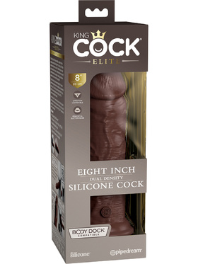 King Cock Elite: Dual Density Silicone Cock, 22 cm, mørk