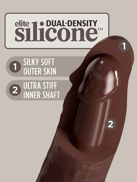 King Cock Elite: Dual Density Silicone Cock, 22 cm, mørk