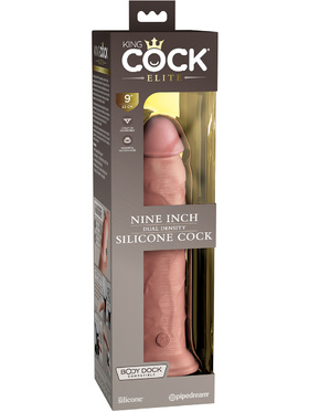 King Cock Elite: Dual Density Silicone Cock, 25 cm, lys