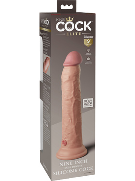 King Cock Elite: Dual Density Silicone Cock, 25 cm, lys