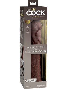 King Cock Elite: Dual Density Silicone Cock, 30 cm, mørk