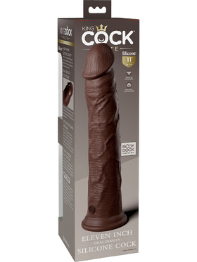 King Cock Elite: Dual Density Silicone Cock, 30 cm, mørk