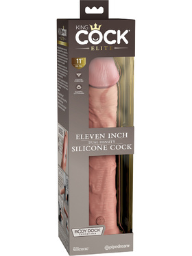 King Cock Elite: Dual Density Silicone Cock, 30 cm, lys