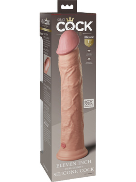 King Cock Elite: Dual Density Silicone Cock, 30 cm, lys