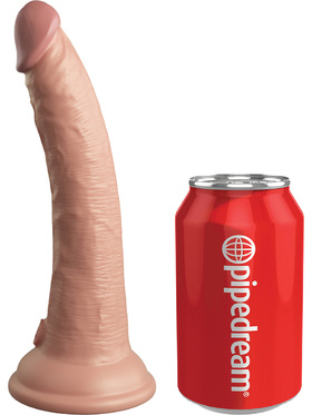 King Cock Elite: Dual Density Silicone Vibrating Cock, 21 cm, lys