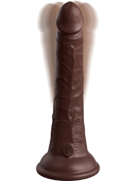 King Cock Elite: Dual Density Silicone Vibrating Cock, 21 cm, mørk