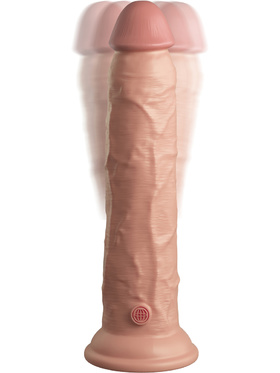 King Cock Elite: Dual Density Silicone Vibrating Cock, 25 cm, lys