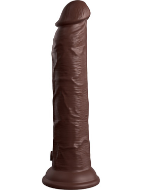 King Cock Elite: Dual Density Silicone Vibrating Cock, 25 cm, mørk