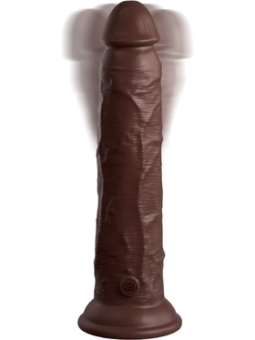 King Cock Elite: Dual Density Silicone Vibrating Cock, 25 cm, mørk