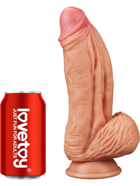 LoveToy: Dual-Layered Silicone Cock, 25 cm, lys