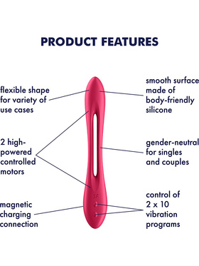 Satisfyer: Elastic Joy, Multi Vibrator, rød