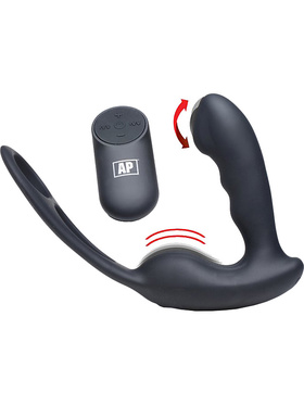 Alpha-Pro: 7X P-Strap Milker, Vibrating Prostate Plug with Rings