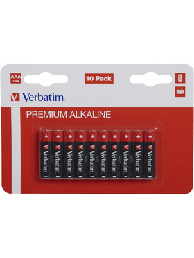 Verbatim Batterier: Premium, AAA (LR3), 1,5V, Alkaline, 10 stk