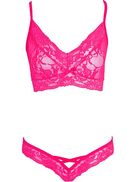 Cottelli Lingerie: Blonde-BH og truser, rosa