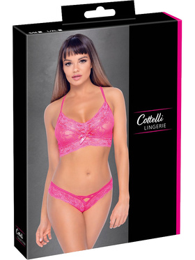 Cottelli Lingerie: Blonde-BH og truser, rosa