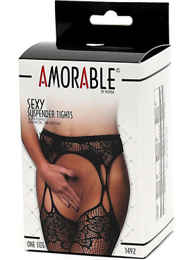 Amorable by Rimba: Tights med Hofteholdere, svart, One Size