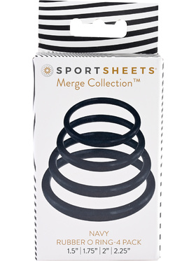 Sportsheets Merge: Navy Rubber O Ring, 4 stk