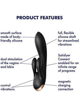 Satisfyer Connect: Double Flex Vibrator, svart