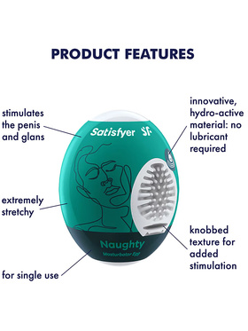 Satisfyer: Masturbator Egg, Naughty, 3 stk