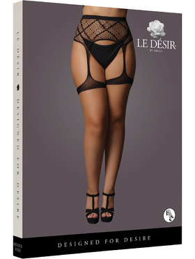 Le Désir: Striped, Fishnet Garterbelt, One Size Plus