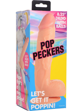 Pop Peckers: Poppin Dildo, 21 cm, lys