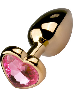 EasyToys: Metal Butt Plug No. 3 with Heart, small, gull/rosa