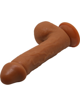 Beautiful Johnson: Realistisk Dildo med Sugekopp, 22 cm, mørk