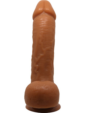 Beautiful Johnson: Realistisk Dildo med Sugekopp, 22 cm, mørk