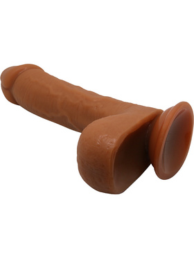 Beautiful Johnson: Realistisk Dildo med Sugekopp, 22 cm, mørk