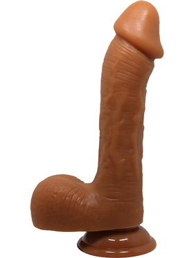 Beautiful Johnson: Realistisk Dildo med Sugekopp, 22 cm, mørk