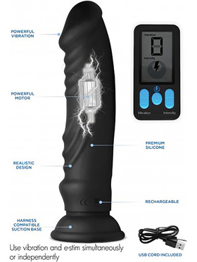 E-Stim Pro: E-Stim + Vibrating Dildo with Remote